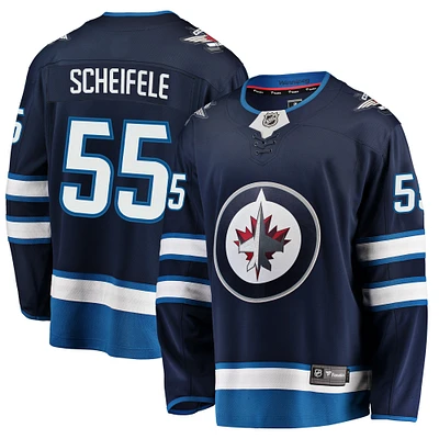 Maillot de réplique Breakaway des Jets Winnipeg la marine Fanatics Mark Scheifele pour hommes