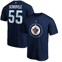 Fanatics Branded Mark Scheifele Navy Winnipeg Jets Logo Authentic Stack Name and Number - T-shirt