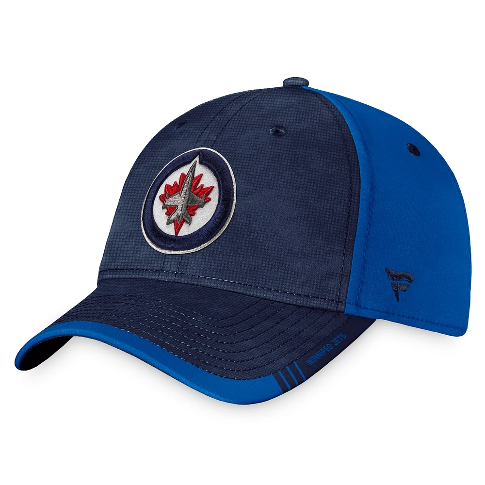 Fanatics pour hommes, marine/bleu, Jets de Winnipeg, repêchage 2022 la LNH - Casquette authentique Pro Rink Camo Flex