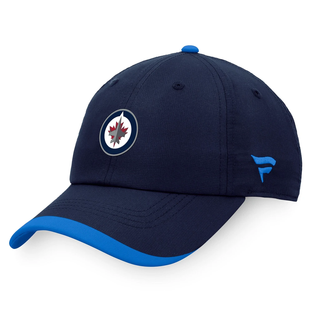 Fanatics pour hommes, marine/bleu, Jets de Winnipeg, repêchage 2022 de la LNH - Casquette réglable authentique Pro Rink Pinacle