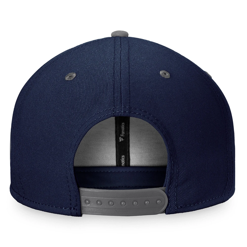 Fanatics pour hommes bleu marine/bleu Winnipeg Jets Heritage City bicolore - Casquette Snapback