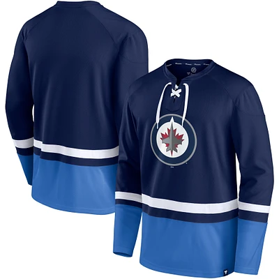 Fanatics pour hommes, bleu marine/bleu, Jets de Winnipeg Super Mission Slap Shot - Chandail à capuchon