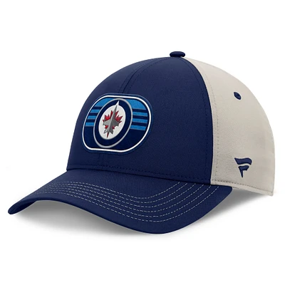 Men's  Fanatics  Navy/Gray Winnipeg Jets 2025 Stanley Cup Playoffs Locker Room Core Structured Adjustable Hat