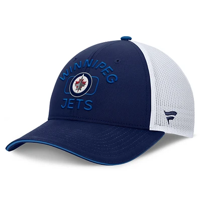 Casquette ajustable structurée Authentic Pro Rink pour homme Fanatics bleu marine/blanc des Winnipeg Jets