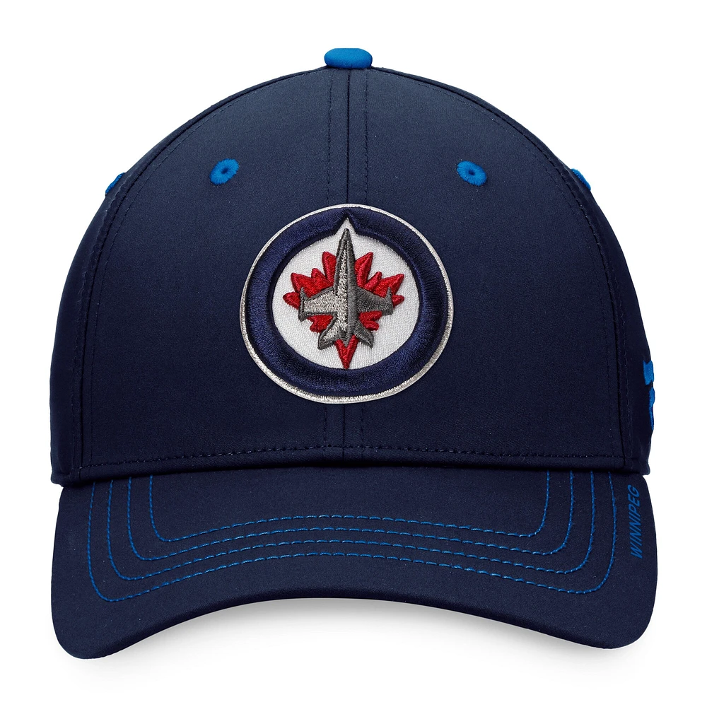 Fanatics pour hommes, bleu marine, Jets de Winnipeg, repêchage 2022 la LNH - Casquette authentique Pro Rink Flex