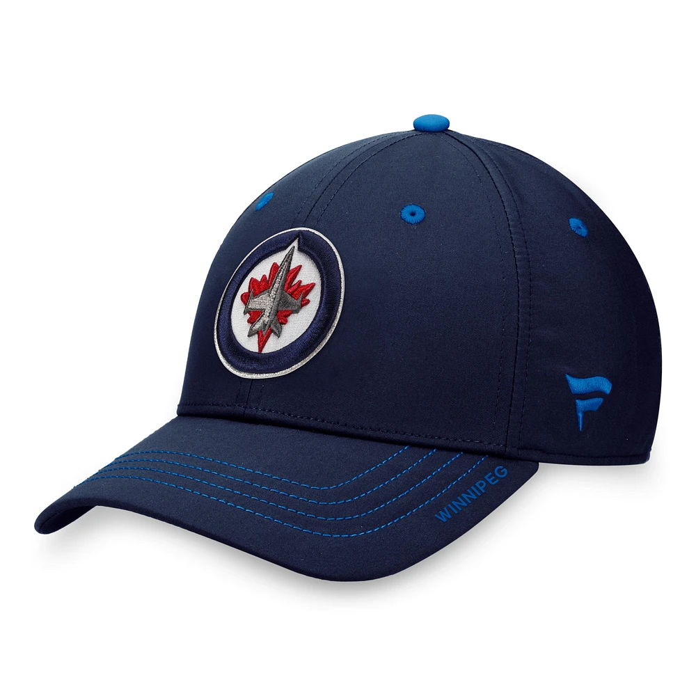 Fanatics pour hommes, bleu marine, Jets de Winnipeg, repêchage 2022 la LNH - Casquette authentique Pro Rink Flex