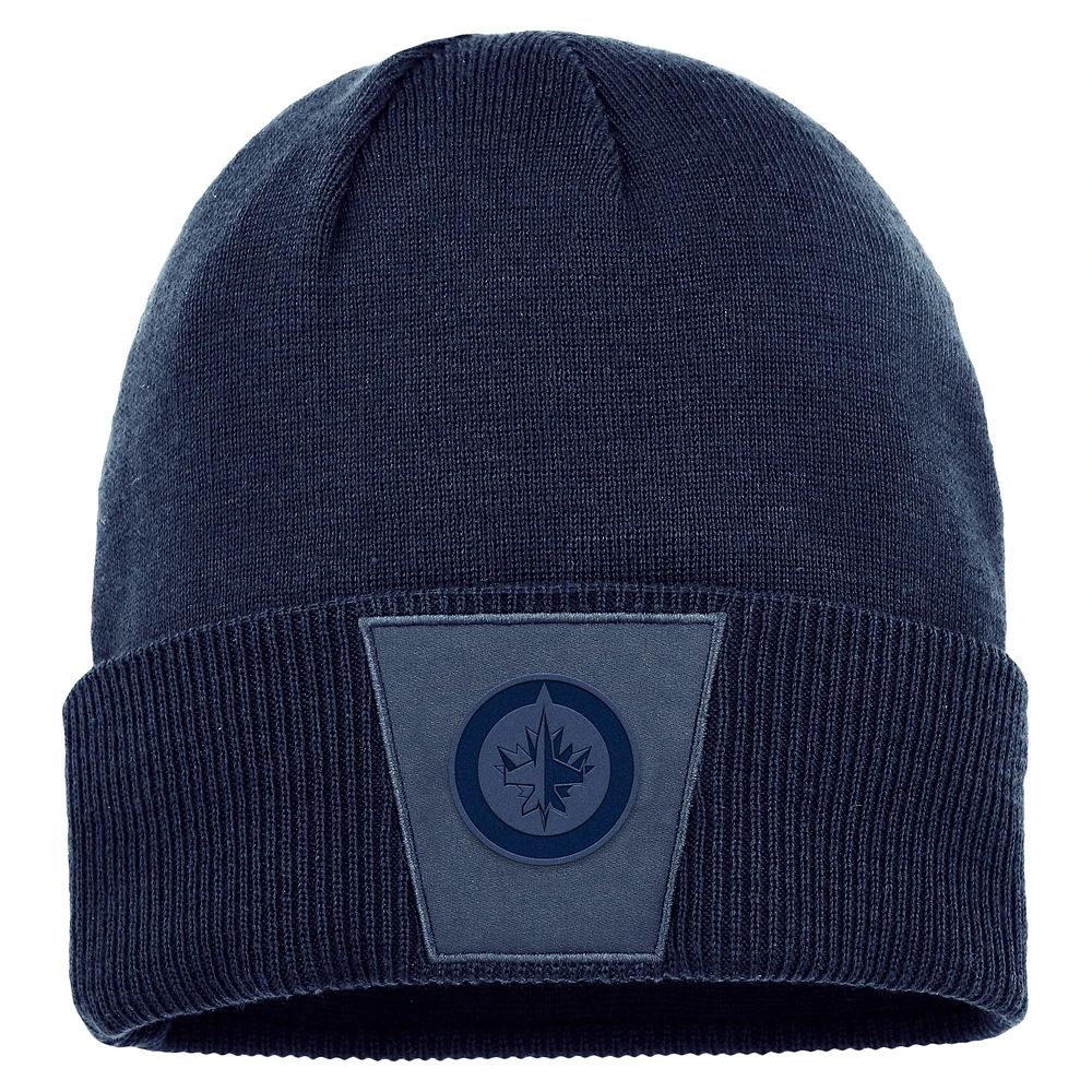 Fanatics pour hommes, marine, Jets de Winnipeg, repêchage 2022 de la LNH - Authentique bonnet en tricot à revers Pro Road