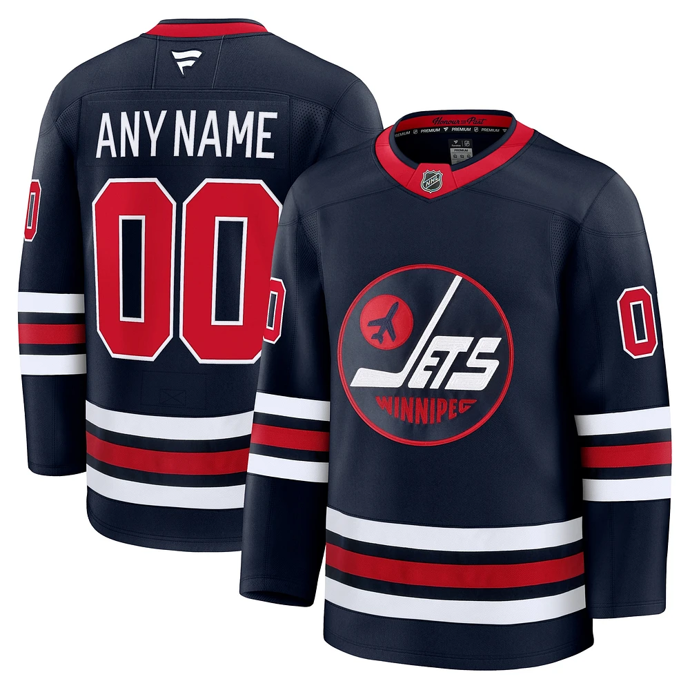 Maillot personnalisé de qualité supérieure alternatif bleu marine pour hommes Fanatics Winnipeg Jets