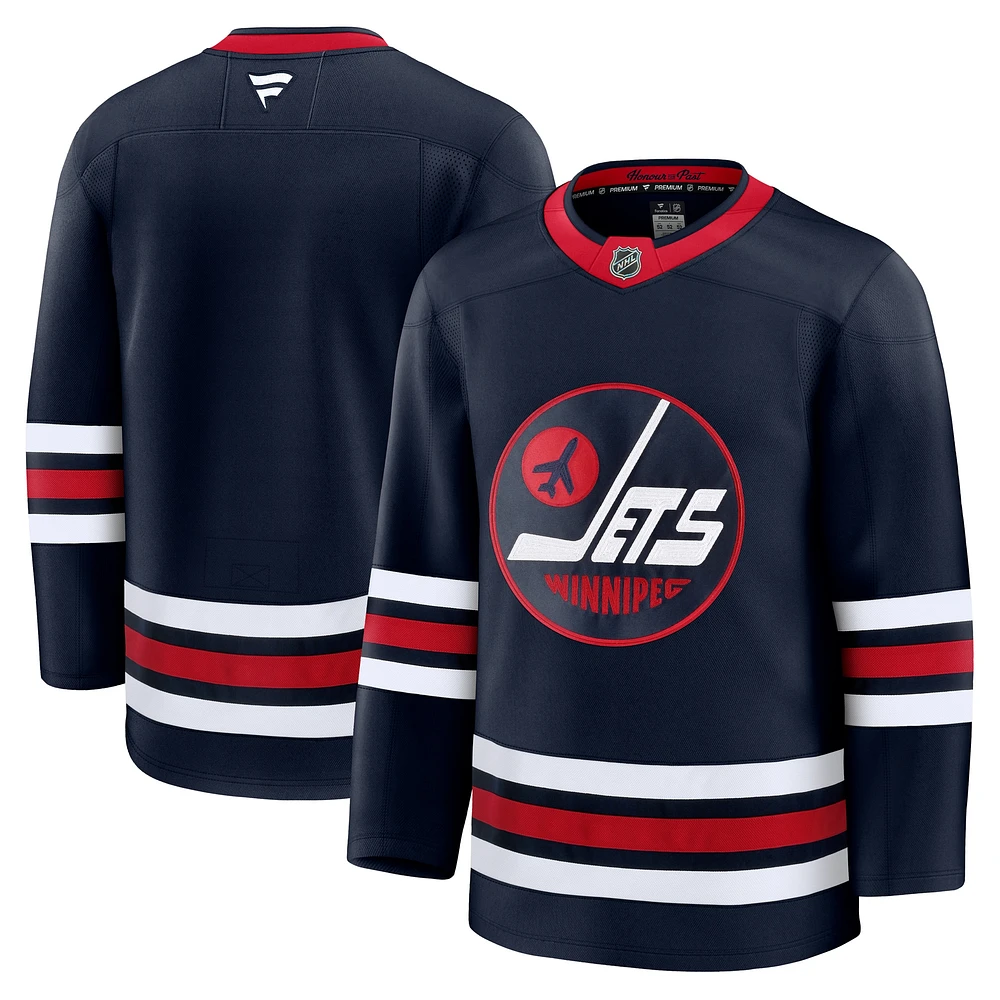 Maillot de qualité supérieure alternatif bleu marine pour hommes Fanatics Winnipeg Jets