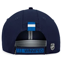 Casquette de performance ajustable authentique Pro authentique des Jets de Winnipeg Fanatics pour hommes, bleu marine