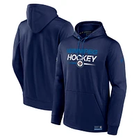 Sweat à capuche en molleton authentique Pro bleu marine Fanatics des Jets de Winnipeg pour homme
