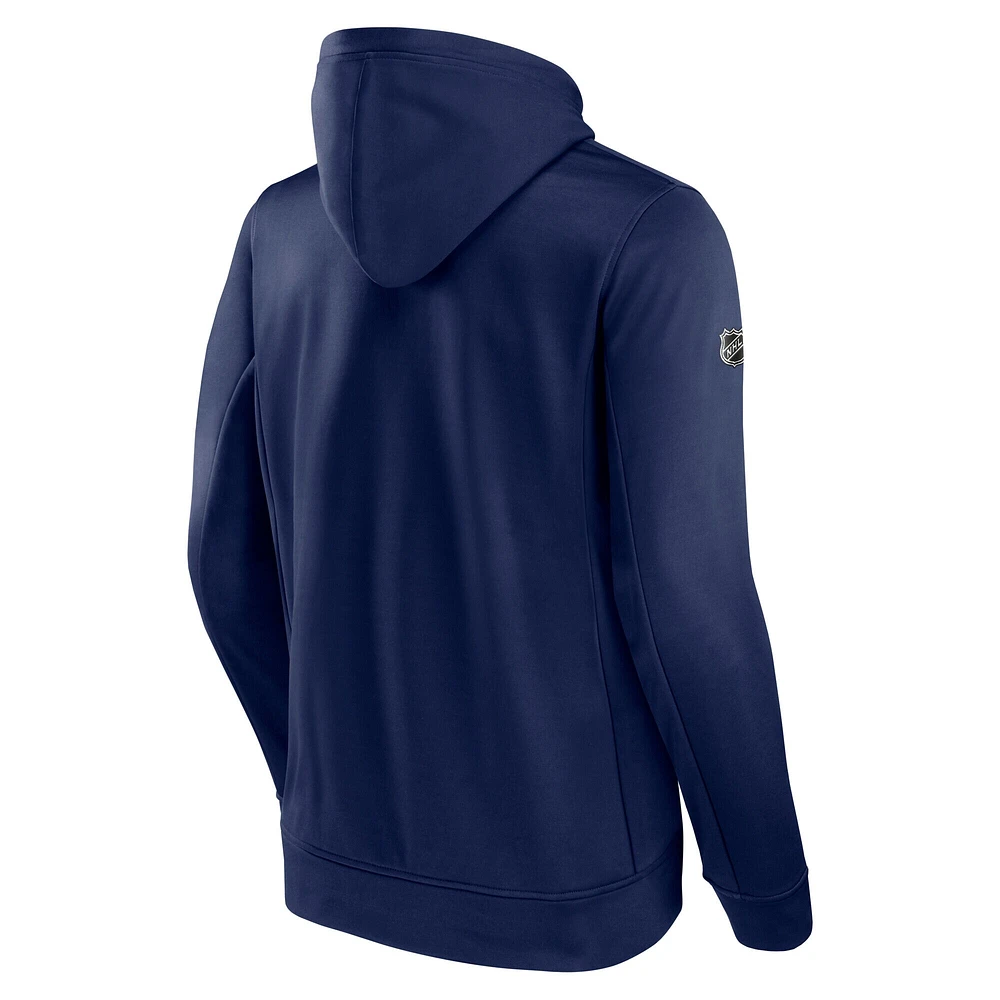 Sweat à capuche en molleton authentique Pro bleu marine Fanatics des Jets de Winnipeg pour homme