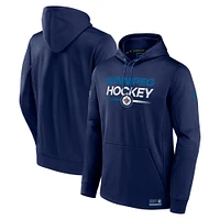 Sweat à capuche en molleton authentique Pro bleu marine Fanatics des Jets de Winnipeg pour homme