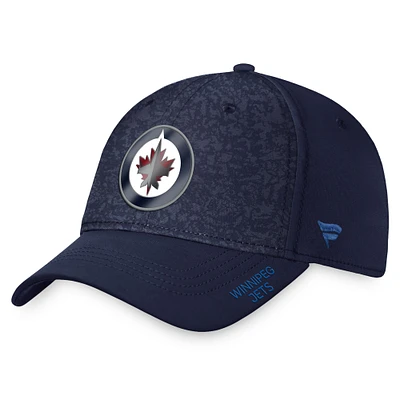 Casquette authentique Pro Flex des Jets de Winnipeg Fanatics pour hommes, bleu marine