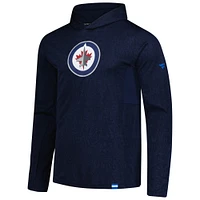 Sweat à capuche léger Authentic Pro pour homme Fanatics bleu marine Winnipeg Jets
