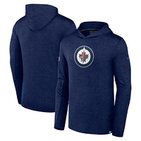 Sweat à capuche léger Fanatics Navy Winnipeg Jets Authentic Pro pour hommes