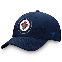 Casquette Flex 2 tons Authentic Pro Locker Room des Jets de Winnipeg bleu marine marque Fanatics pour homme