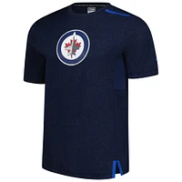 T-shirt authentique Pro Performance bleu marine pour homme Fanatics Winnipeg Jets