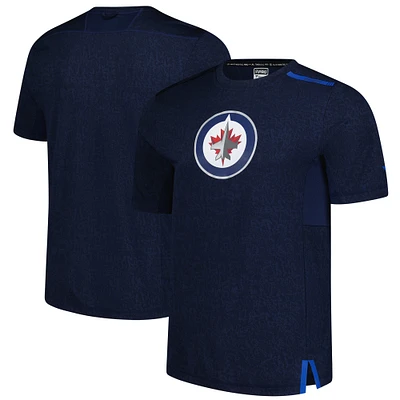 T-shirt authentique Pro Performance bleu marine pour homme Fanatics Winnipeg Jets