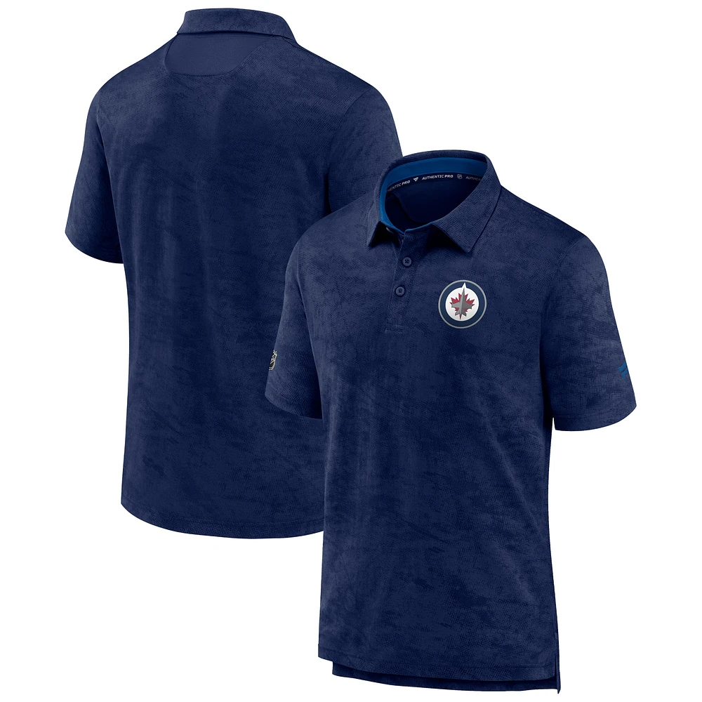 Men's Fanatics Navy Winnipeg Jets Authentic Pro - Polo