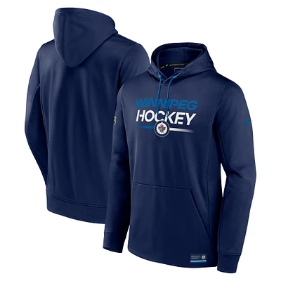 Men's Fanatics  Navy Winnipeg Jets Authentic Pro Pullover Hoodie