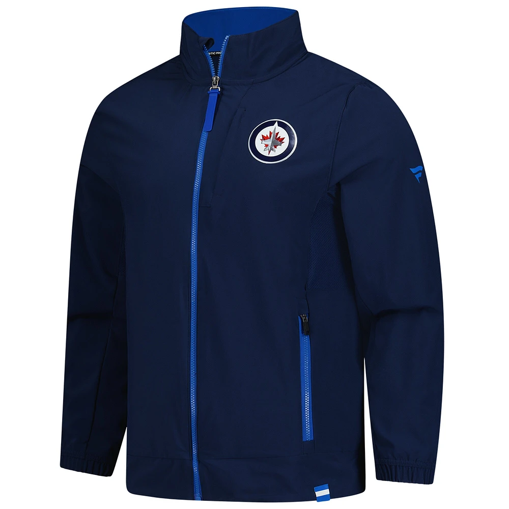 Men's Fanatics  Navy Winnipeg Jets Authentic Pro Rink Coaches Full-Zip Jacket