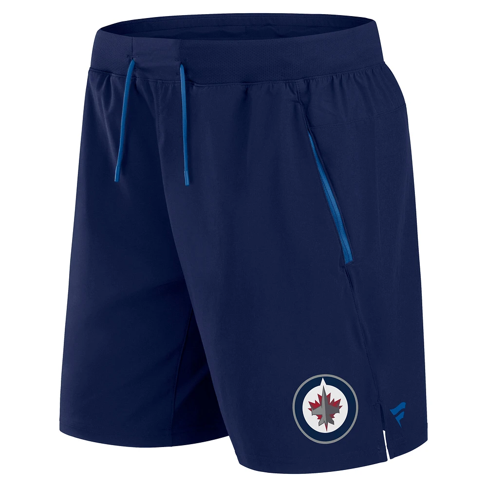 Short de performance authentique Pro Rink pour homme Fanatics bleu marine Winnipeg Jets