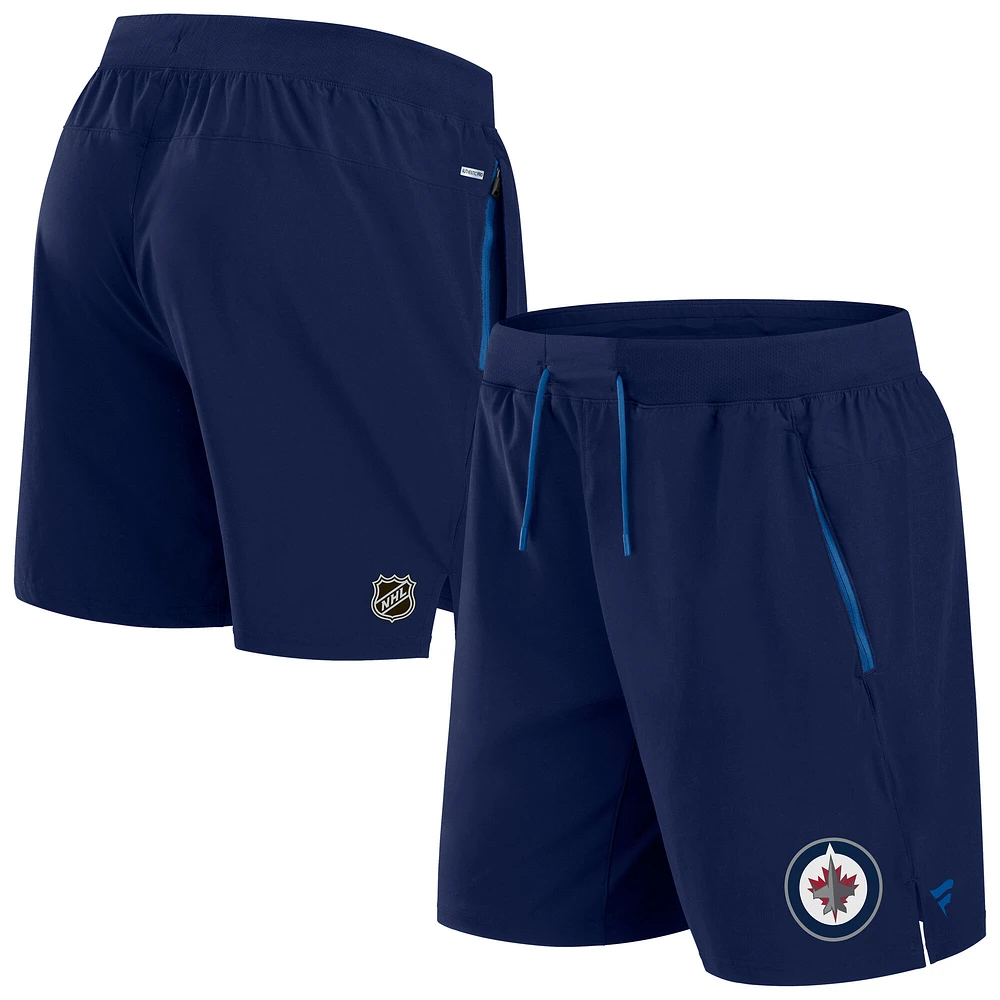 Short de performance authentique Pro Rink pour homme Fanatics bleu marine Winnipeg Jets