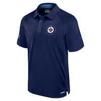 Polo authentique Pro Rink bleu marine pour homme Fanatics des Jets de Winnipeg