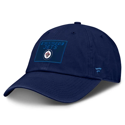 Casquette ajustable authentique Pro Rink Prime de Winnipeg Jets pour hommes de la marque Fanatics Navy