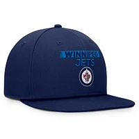 Casquette Snapback authentique Pro Rink Prime de Winnipeg Jets pour hommes de la marque Fanatics bleu marine