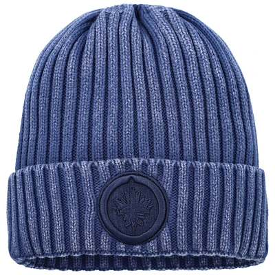 Bonnet en tricot à revers Authentic Pro Road pour hommes Fanatics bleu marine des Winnipeg Jets