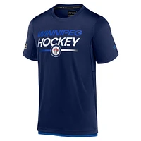 T-shirt Fanatics bleu marine authentique Pro Tech des Jets de Winnipeg pour homme