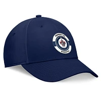 Casquette flexible authentique du camp d'entraînement professionnel des Jets de Winnipeg Fanatics pour hommes, bleu marine