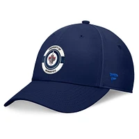 Casquette flexible authentique du camp d'entraînement professionnel des Jets de Winnipeg Fanatics pour hommes, bleu marine