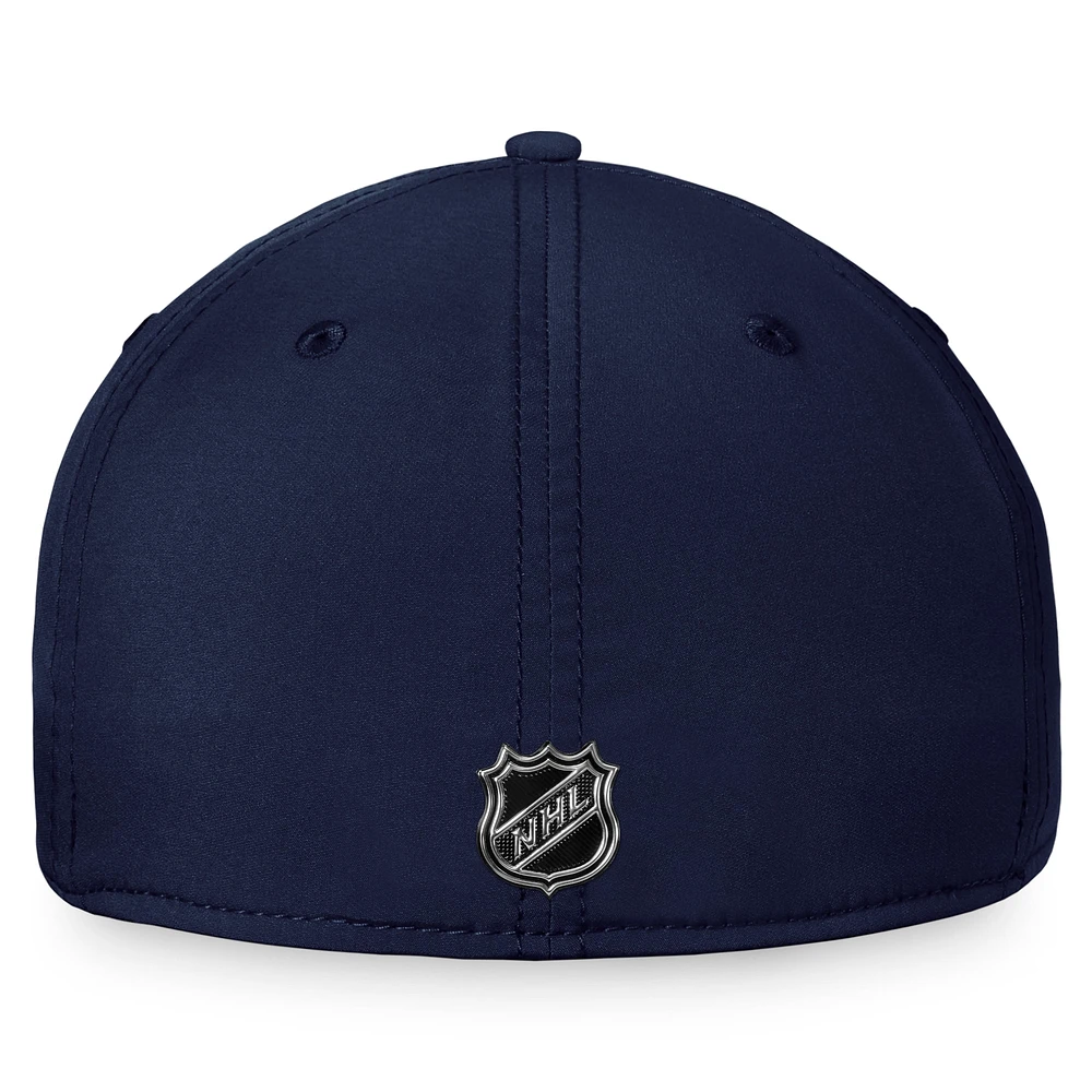 Casquette flexible authentique du camp d'entraînement professionnel des Jets de Winnipeg Fanatics pour hommes, bleu marine