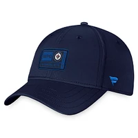 Casquette flexible authentique du camp d'entraînement professionnel des Jets de Winnipeg Fanatics pour hommes, bleu marine