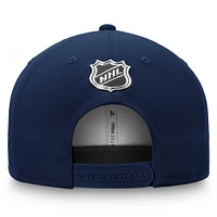 Casquette snapback authentique pour camp d'entraînement des Jets de Winnipeg Fanatics bleu marine pour homme