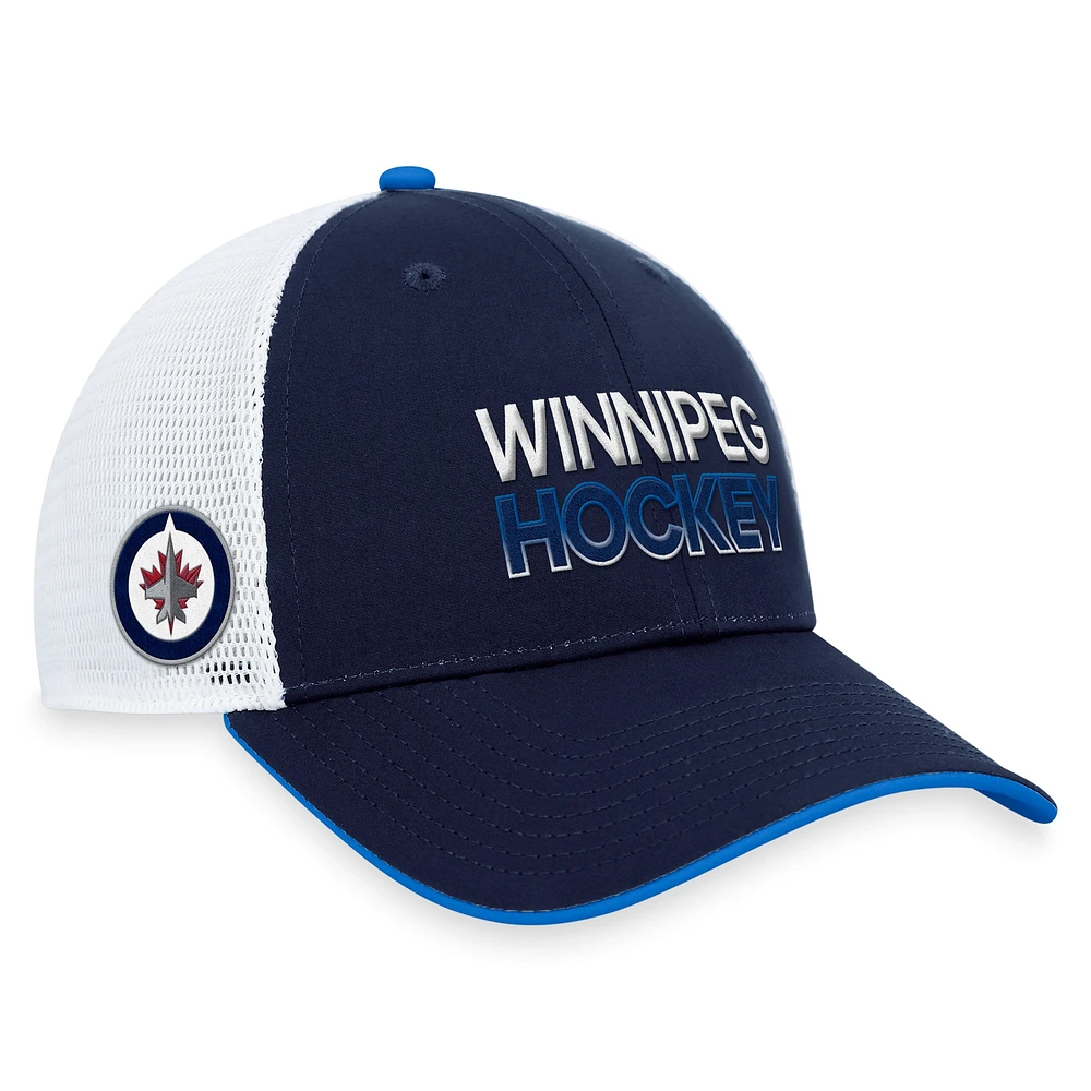 Men's Fanatics  Navy Winnipeg Jets Authentic Pro Trucker Adjustable Hat