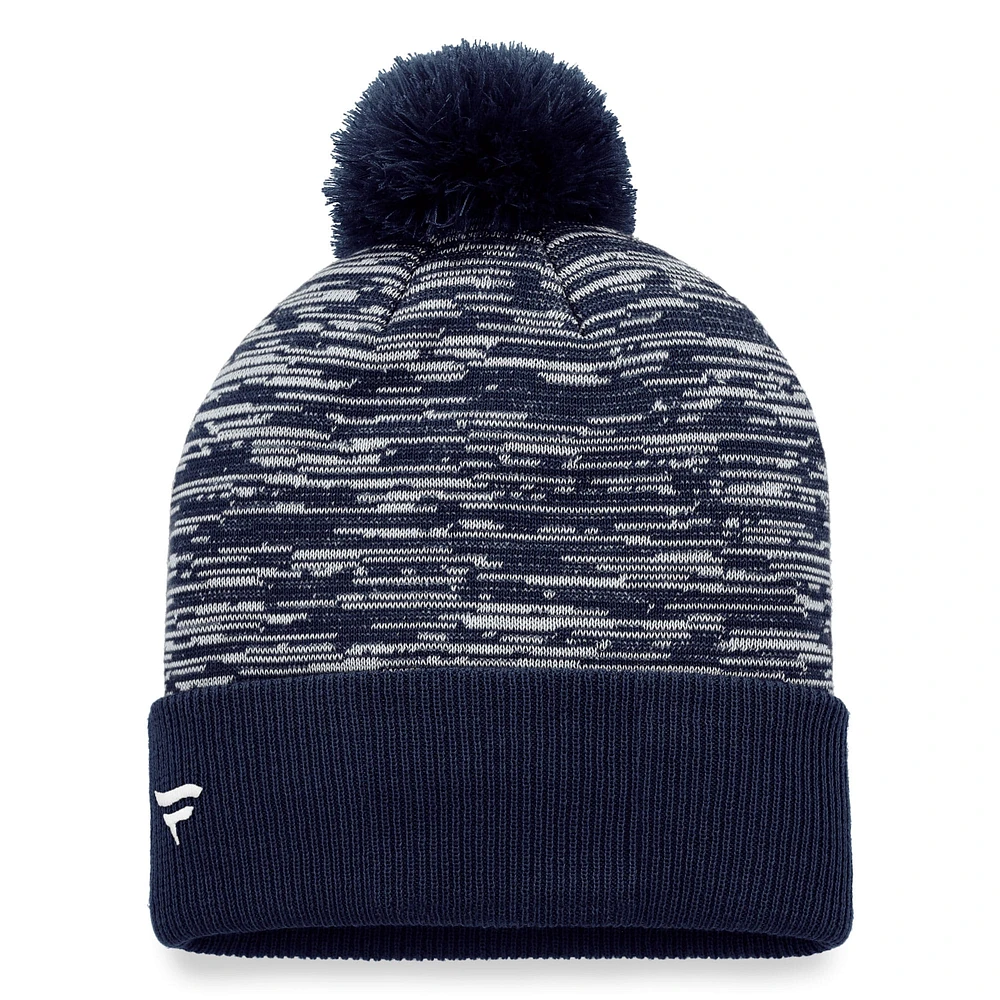 Men's Fanatics Navy Winnipeg Jets Defender Cuffed Knit Hat with Pom