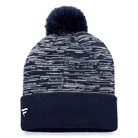 Bonnet en tricot à revers Fanatics Navy Winnipeg Jets Defender pour hommes avec pompon