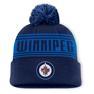 Men's Fanatics Navy Winnipeg Jets Enforcer Knit Hat with Pom