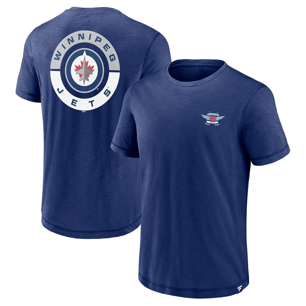 Men's Fanatics Navy Winnipeg Jets Fundamental High Stick T-Shirt