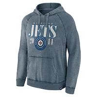 Men's Fanatics Navy Winnipeg Jets Heritage Vintage Pullover Hoodie