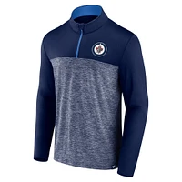 Men's Fanatics Navy Winnipeg Jets Iconic Defender Quarter-Zip Jacket