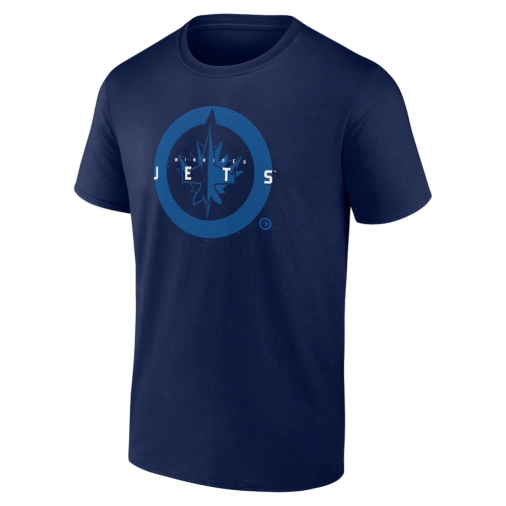 Men's Fanatics Navy Winnipeg Jets Never Over T-Shirt