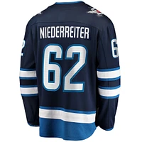 Maillot de joueur échappé Premier Breakaway Fanatics pour hommes Nino Niederreiter, bleu marine, Jets Winnipeg