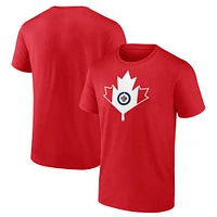 Fanatics pour hommes, rouge, Winnipeg Jets, fête du Canada - T-shirt