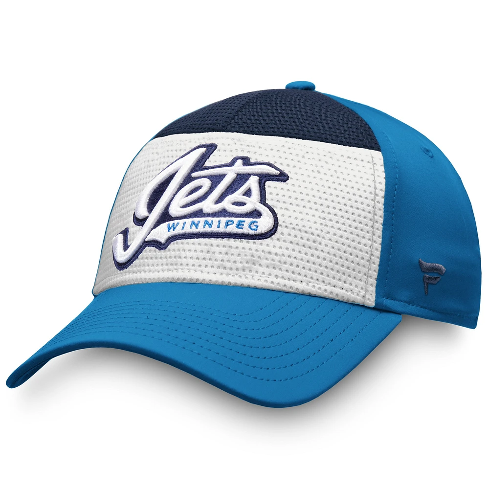 Casquette flexible en jersey alternatif Breakaway des Jets de Winnipeg blanc/bleu Fanatics pour hommes