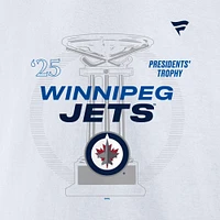 Men's Fanatics White Winnipeg Jets 2025 Presidents' Trophy T-Shirt